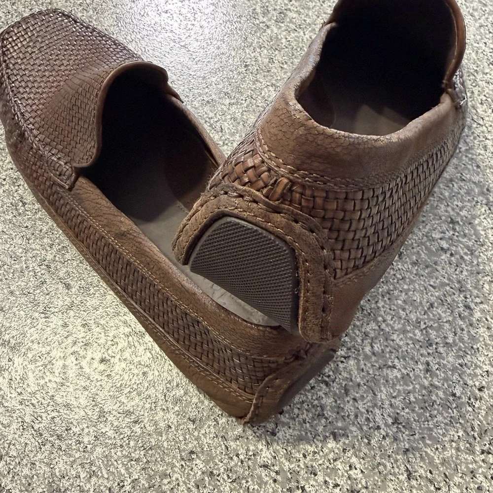 Tommy Bahama Shoes Mens 16 Naples Driver Woven Venetian Brown Slip On Loafers